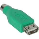 C2G USB TO PS/2 Adapter - 1 x Mini-DIN (PS/2) Male Keyboard/Mouse - 1 x Type A Female USB - Green (Fleet Network)