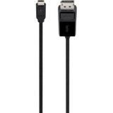 Belkin USB-C to DisplayPort Cable - 5.9 ft DisplayPort/USB A/V Cable for Monitor, Notebook, Projector, HDTV, Smartphone, Tablet, - 1 x (B2B103-06-BLK)