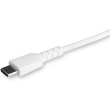 StarTech.com 6 foot/2m Durable White USB-C to Lightning Cable, Rugged Heavy Duty Charging/Sync Cable for Apple iPhone/iPad MFi - fiber (RUSBCLTMM2MW)