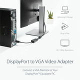 StarTech.com DisplayPort to VGA Adapter, Active DP to VGA Converter, 1080p Video DP to VGA Monitor Adapter Dongle, DisplayPort - to DP (DP2VGA2)