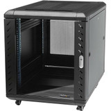 StarTech.com 15U 19" Server Rack Cabinet - 4 Post Adjustable Depth (6-32") Locking Knock Down Enclosure - Mobile w/Glass Door & - 15U (Fleet Network)