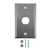 Single Gang Wall Plate - 1x Ethernet Bulkhead Hole - IP44 Rated - Stainless Steel