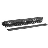 Black Box 1U 19" Horizontal Cable Manager, Finger Duct, Single-Sided, Black - Horizontal Cable Manager - Matte Black - 1U Rack Height (RMT100A-R4)