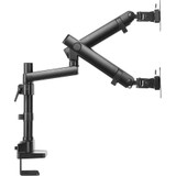 V7 DMPRO2DTA-3N Desk Mount for Monitor - Matte Black - 2 Display(s) Supported - 32" Screen Support - 16 kg Load Capacity (Fleet Network)