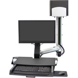 Ergotron StyleView Wall Mount for Monitor, Keyboard, Bar Code Scanner, CPU, Mouse, Wrist Rest - Polished Aluminum - 1 Display(s) - 24" (Fleet Network)