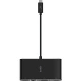 Belkin USB-C Multimedia Adapter - for Notebook/Tablet PC - USB Type C - 2 x USB Ports - 1 x USB 3.0 - USB Type-C - Network (RJ-45) - - (AVC005BTBK)