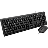 V7 Wired Keyboard and Mouse Combo - USB Cable - English (US) - Black - USB Cable Mouse - Optical - 1600 dpi - 3 Button - Black - Key, (CKU200US)