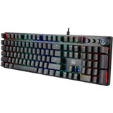 Adesso RGB Programmable Mechanical Gaming Keyboard with Detachable Magnetic Palmrest - Cable Connectivity - USB Interface - RGB LED - (AKB-650EB)