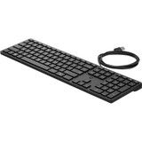 HP Wired Desktop 320K Keyboard - Cable Connectivity - USB Interface - Windows - Plunger Keyswitch (9SR37AA#ABA)