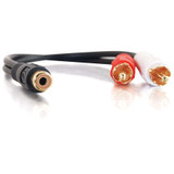 C2G Value Series RCA Jack to RCA Plug Y-Cable - RCA Female - RCA Male - 15.24cm - Black (03181)