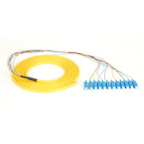 Black Box OS1 Single-Mode Fiber Optic Pigtail, 12-Strand, SC, Yellow, 3-m (9.8-ft) - 9.8 ft Fiber Optic Network Cable for Network - 1 (Fleet Network)