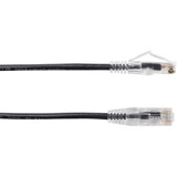 Black Box Slim-Net Cat.6a UTP Patch Network Cable - 12 ft Category 6a Network Cable for Patch Panel, Wallplate, Network Device - First (C6APC28-BK-12)