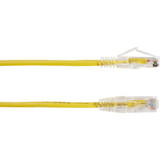 Black Box Slim-Net Cat.6a UTP Patch Network Cable - 12 ft Category 6a Network Cable for Patch Panel, Wallplate, Network Device - First (C6APC28-YL-12)