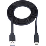 Tripp Lite USB-A to USB-C Flat Cable (M/M), Black, 3 ft. (0.9 m) - 3 ft USB/USB-C Data Transfer Cable for Smartphone, Computer, Wall - (U038-003-FL)