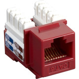 Black Box CAT6 Keystone Jack - Unshielded, RJ45, Red - 1 x RJ-45 Network Female - Red (Fleet Network)