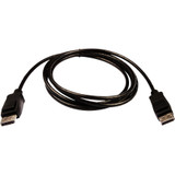 V7 Black Video Cable Pro DisplayPort Male to DisplayPort Male 2m 6.6ft - 6.6 ft DisplayPort A/V Cable for Audio/Video Device, PC, - - (V7DPPRO-2M-BLK)