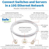 Tripp Lite Safe-IT N261AB-S15-WH Cat.6a UTP Network Cable - 15 ft Category 6a Network Cable for Network Device, Patch Panel, Switch, - (N261AB-S15-WH)