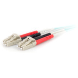 C2G 3m LC-LC 50/125 OM4 Duplex Multimode PVC Fiber Optic Cable - Aqua - 9.8 ft Fiber Optic Network Cable for Network Device - First 2 (00999)