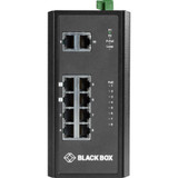 Black Box Industrial (8) 10/100/1000 PoE + (2) Gigabit Ethernet Switch - 10 Ports - Gigabit Ethernet - 10/100/1000Base-TX - 2 Layer - (LPH3100A)