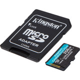 Kingston Canvas Go! Plus 256 GB Class 10/UHS-I (U3) V30 microSDXC - 170 MB/s Read - 90 MB/s Write - Lifetime Warranty (SDCG3/256GBCR)