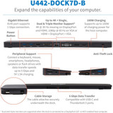 Tripp Lite U442-DOCK7D-B Docking Station - for Notebook/Tablet/Smartphone - 100 W - USB Type C - 2 x USB 2.0 - 2 x USB 3.0 - USB - - - (U442-DOCK7D-B)