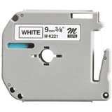 Premium Tape Label Tape - Alternative for Brother MK-221 - 3/8" x 26' (9 mm x 8 m) - Black on White - 1 Pack (MK221)