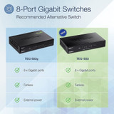 TRENDnet 8-Port Gigabit Desktop Switch - 8 Ports - Gigabit Ethernet - 1000Base-T - TAA Compliant - 2 Layer Supported - 3.20 W Power - (TEG-S83)