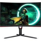 AOC CQ27G3S 27" WQHD Curved Screen Gaming LCD Monitor - 16:9 - Black, Red - 27" (685.80 mm) Class - Vertical Alignment (VA) - LED - x (Fleet Network)