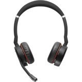 Jabra Evolve 75 Headset - Stereo - Wireless - Bluetooth - 98.4 ft - 150 Hz - 6.80 kHz - On-ear - Binaural - Ear-cup - Noise Microphone (Fleet Network)