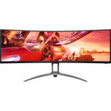 AOC AGON AG493UCX2 48.8" Dual Quad HD (DQHD) Curved Screen Gaming LCD Monitor - 32:9 - Textured Black - 49" (1244.60 mm) Class - (VA) (Fleet Network)