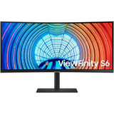 Samsung ViewFinity S6 S34A654UBN 34" UW-QHD Curved Screen LCD Monitor - 21:9 - Black - 34" (863.60 mm) Class - Vertical Alignment (VA) (Fleet Network)