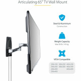 StarTech.com Articulating TV Wall Mount, VESA Wall Mount TV Bracket for 65 inch/99lb/Curved TVs, Corner Adjustable Low Profile Wall - (TV-WALL-MOUNT-65FS)