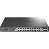 D-Link 8-Port 10/100/1000 PoE Gigabit Ethernet Surveillance Switch - 28 Ports - Gigabit Ethernet - 10/100/1000Base-T, 1000Base-X - 3 - (DSS-200G-28MPP)