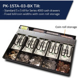 apg Cash Till - 3 x Cash Till - 5 Bill/5 Coin Compartment(s) - Black (PK-15TA-03-BX)