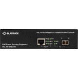 Black Box 10/100/1000B-T PoE PSE To 1000B-X Media Converter - Network (RJ-45) - 1x PoE (RJ-45) Ports - 1 x LC Ports - DuplexLC Port - (LPS500A-MM-LC-R3)