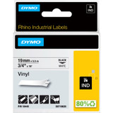 Dymo Coloured Vinyl Label Tape - 0.75" Width x 216" Length - Permanent - White (18445)