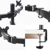 Amer 2XC Mounting Arm for Monitor - Black - 2 Display(s) Supported - 13" to 27" Screen Support - 10 kg Load Capacity - 75 x 75, 100 x (2XC)