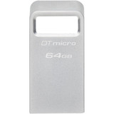 Kingston DataTraveler Micro USB Flash Drive - 64 GB - USB 3.2 (Gen 1) Type A - 200 MB/s Read Speed - Silver - 5 Year Warranty (DTMC3G2/64GB)