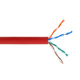 4 Pair CAT5E Solid U/UTP 350Mhz 24AWG CMR Riser Bulk Cable - Red - 1000ft