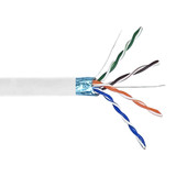 1000ft 4 Pair CAT5E 350Mhz F/UTP Solid 24AWG CMR Riser Rated Bulk Cable - White