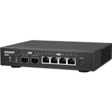 QNAP Ethernet Switch - 4 Ports - 2.5 Gigabit Ethernet, 10 Gigabit Ethernet - 2.5GBase-T - 2 Layer Supported - Twisted Pair (QSW-2104-2S-A-US)