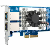 QNAP QXG-10G2T Dual-port, 5-speed 10 GbE (RJ45) Network Expansion Card - PCI Express 3.0 x4 - Marvell AQtion AQC107 - 2 Port(s) - 2 - (QXG-10G2T)