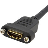 StarTech.com 3 ft Standard HDMI&reg; Cable for Panel Mount - F/M - HDMI - 3 ft - 1 x HDMI Female - 1 x HDMI Male - Black (HDMIPNLFM3)