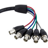 StarTech.com 1 ft Coax HD15 VGA to 5 BNC RGBHV Monitor Cable - HD-15 Male VGA - BNC Female Video - 1ft - Black (VGABNCMF1)