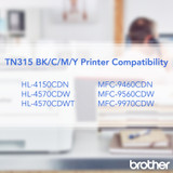 Brother TN315BK Original Toner Cartridge - Laser - 6000 Pages - Black - 1 Each (TN315BK)