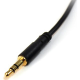 StarTech.com 15 ft Slim 3.5mm Stereo Audio Cable - M/M - Mini-phone Male Stereo Audio - Mini-phone Male Stereo Audio - 15ft - Black (MU15MMS)