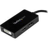 StarTech.com Travel A/V adapter - 3-in-1 Mini DisplayPort to DisplayPort DVI or HDMI converter - for Monitor - 5.91 - 1 x Mini Male (MDP2DPDVHD)