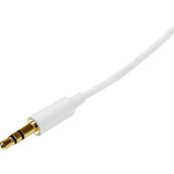 StarTech.com 1m White Slim 3.5mm Stereo Audio Cable - Male to Male - 3.3 ft Mini-phone Audio Cable for Audio Device, iPod, iPhone, - 1 (MU1MMMSWH)