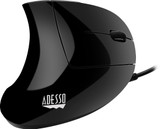 Adesso iMouse E1 - Vertical Ergonomic Illuminated Mouse - Optical - Cable - Black - USB - 1600 dpi - Scroll Wheel - 6 Button(s) - Only (iMouse E1)