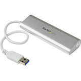 StarTech.com 4 Port Portable USB 3.0 Hub with Built-in Cable - Aluminum and Compact USB Hub - USB - External - 4 USB Port(s) - 4 USB (ST43004UA)